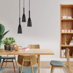 Lampa wisząca 3 czarna 3xE27 LP-181/3P BK