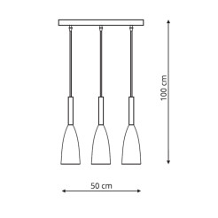 Lampa wisząca 3 czarna 3xE27 LP-181/3L BK