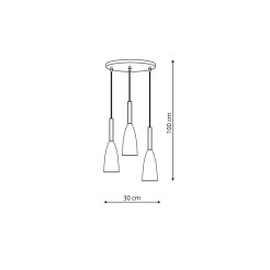 Lampa wisząca 3 złota 3xE27 LP-181/3P GD