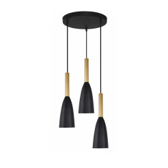 Lampa wisząca 3 czarno-złota 3xE27 LP-181/3P BK/GD