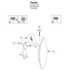 Plafon Platillo 21 cm czarny LED 3000K LP-8102/1C-12W BK