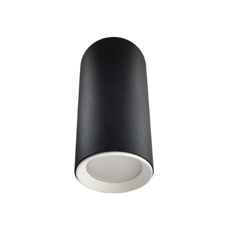 Tuba natynkowa 13 cm czarno - biała 1xGU10 LP-232/1D - 130 BK/WH