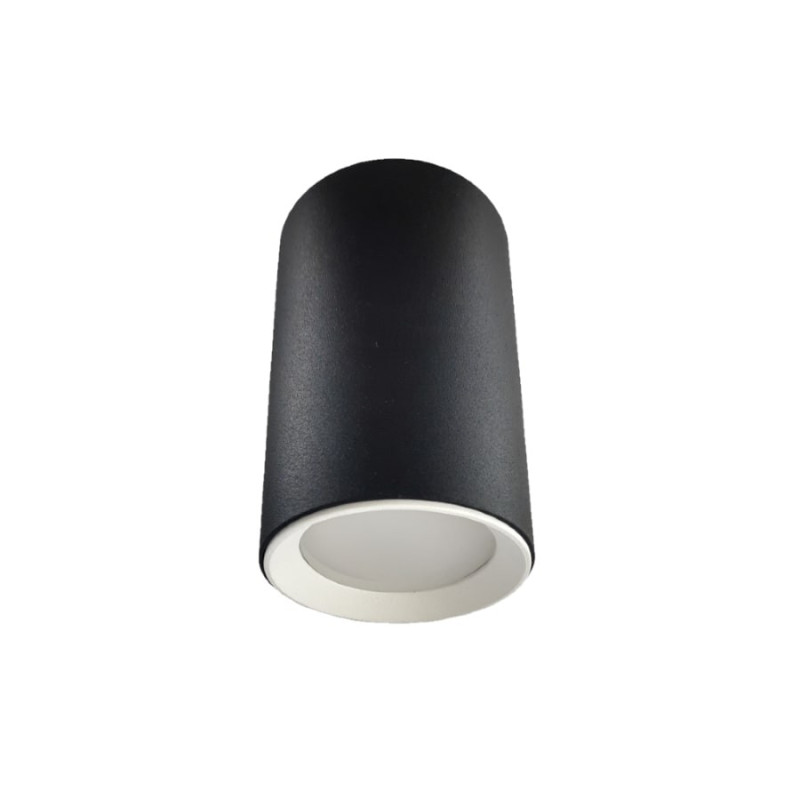 Tuba natynkowa 9 cm czarno - białe 1xGU10 LP-232/1D - 90 BK/WH