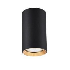 Tuba natynkowa 13 cm czarno - złote 1xGU10 LP-232/1D - 130 BK/GD