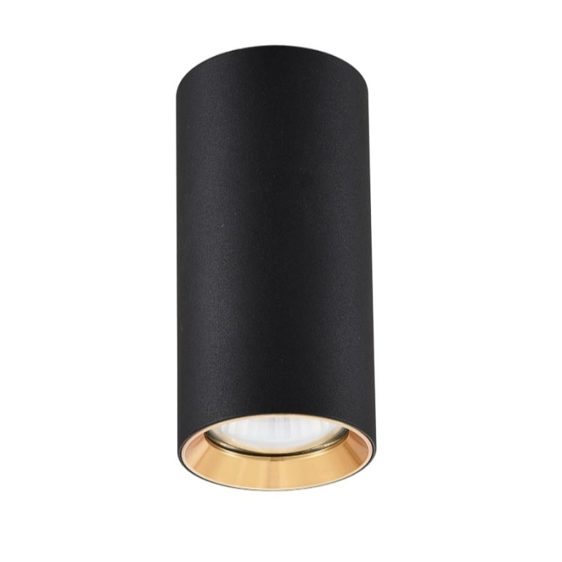 Tuba natynkowa 17 cm czarno - złote 1xGU10 LP-232/1D - 170 BK/GD