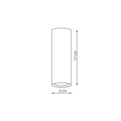 Tuba natynkowa 17 cm oczko biało - złote 1xGU10 LP-232/1D - 170 WH/GD