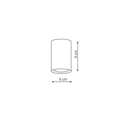 Tuba natynkowa 9 cm biało - złote 1xGU10 LP-232/1D - 90 WH/GD