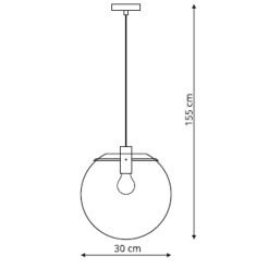 Lampa wisząca czarna 1xE27 LP-004/1P L BK