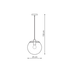 Lampa wisząca czarna 1xE27 LP-004/1P M BK