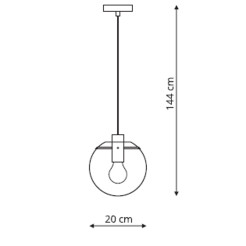 Lampa wisząca czarna 1xE27 LP-004/1P S BK
