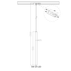 Lampa wisząca do szynoprzewodu 1 czarna 1F 1xG9 LP-894/1P BK 1F