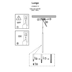 Lampa wisząca do szynoprzewodu 1 złota 1F 1xG9 LP-894/1P GD 1F