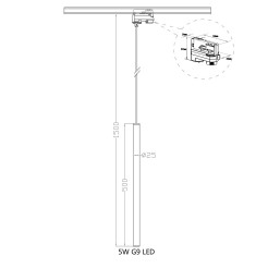 Lampa wisząca do szynoprzewodu 1 złota 3F 1xG9 LP-894/1P GD 3F