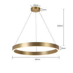 Lampa wisząca Triangle złota LED 3000K LP-033/1P S GD Triangle