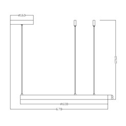 Lampa wisząca złota LED 3000K LP-033/1P S GD