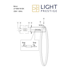 Kinkiet S czarny LED 3000K LP-999/1W S BK