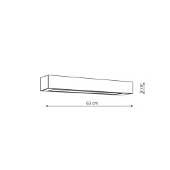 Kinkiet 63 cm biały IP44 LED 3000K GS-LWA-9W 3000K WH