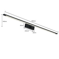 Kinkiet XXL czarny 96cm IP44 LED CCT GS-LWB-32W BK CCT
