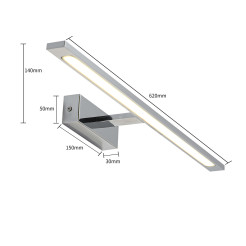 Kinkiet chrom 62cm IP44 LED CCT GS-LWB-20W CH CCT