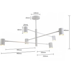 Lampa wisząca 6 biała 6xGU10 LP-731/6P WH