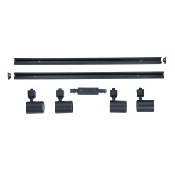 Zestaw oświetlenia szynowego SET 1F czarny 4xGU10 LP-737 BK SET