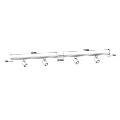 Zestaw oświetlenia szynowego SET 1F czarny 4xGU10 LP-737 BK SET