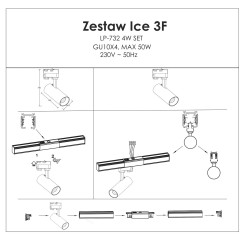 Reflektor do szynoprzewodów 1F biały 1xGU10 LP-732/1R 3W WH