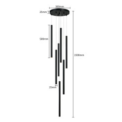 Lampa wisząca 7 czarna 7xG9 LP-894/7P BK