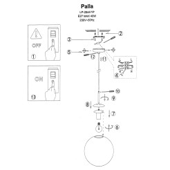 Lampa wisząca złota 1xE14 LP-2844/1P GD