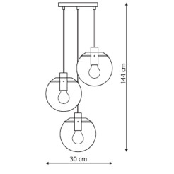 Lampa wisząca czarna 3xE27 LP-004/3P BK