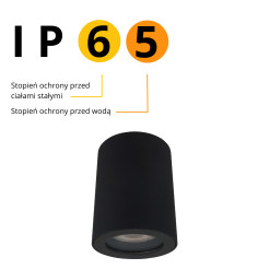 Oprawa natynkowa czarna IP65 1xGU10 LP-6510/1SM BK