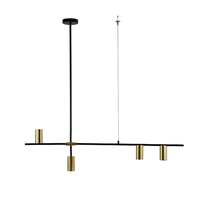 Lampa wisząca czarno - złota 4xGU10 LP-074/4PL BK/GD