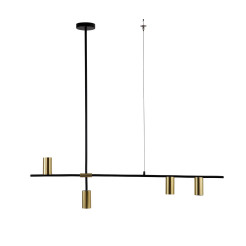Lampa wisząca czarno - złota 4xGU10 LP-074/4PL BK/GD
