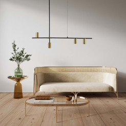 Lampa wisząca czarno - złota 4xGU10 LP-074/4PL BK/GD