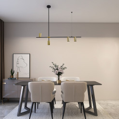 Lampa wisząca czarno - złota 4xGU10 LP-074/4PL BK/GD