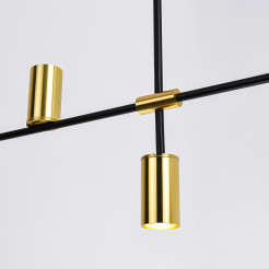Lampa wisząca czarno - złota 4xGU10 LP-074/4PL BK/GD