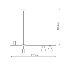 Lampa wisząca czarno - złota 4xGU10 LP-074/4PL BK/GD