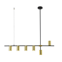 Lampa wisząca czarno - złota 6xGU10 LP-074/6PL BK/GD