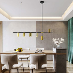 Lampa wisząca czarno - złota 6xGU10 LP-074/6PL BK/GD