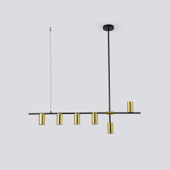 Lampa wisząca czarno - złota 6xGU10 LP-074/6PL BK/GD