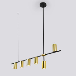 Lampa wisząca czarno - złota 6xGU10 LP-074/6PL BK/GD