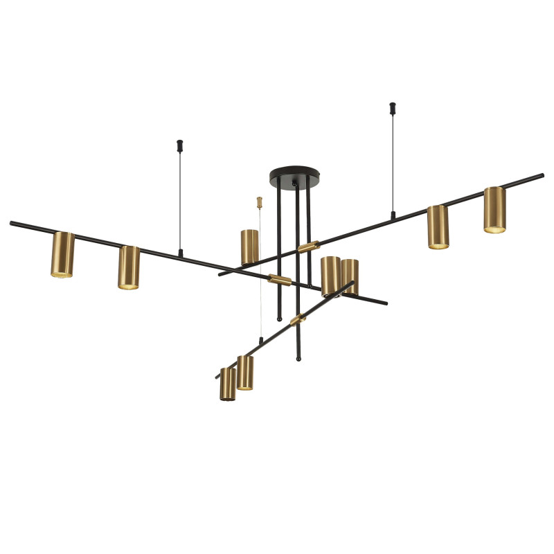 Lampa wisząca czarno - złota 9xGU10 LP-074/9PL BK/GD