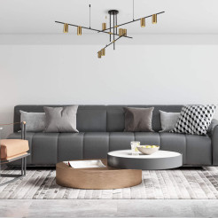 Lampa wisząca czarno - złota 9xGU10 LP-074/9PL BK/GD