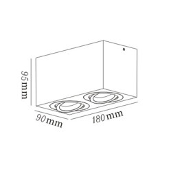 Oprawa natynkowa czarna 2xGU10 LP-5881/2SM BK
