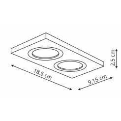 Oprawa podtynkowa 2 biała 2xGU10 LP-2780/2RS WH