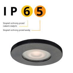 Oczko podtynkowe czarne IP65 1xGU10 LP-440/1RS BK