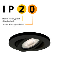 Ruchome oczko podtynkowe czarne IP20 1xGU10 LP-440/1RS BK movable