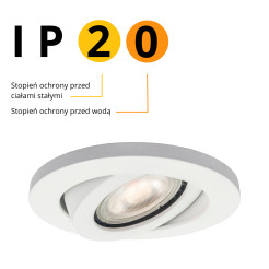 Ruchome oczko podtynkowe białe IP20 1xGU10 LP-440/1RS WH movable