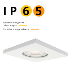 Oczko podtynkowe kwadratowe białe IP65 1xGU10 LP-440/1RS WH square