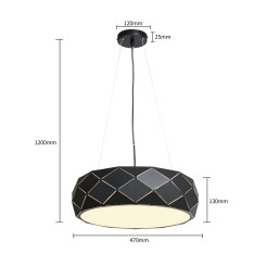 Lampa wisząca czarna 3xE27 LP-8069/1P BK